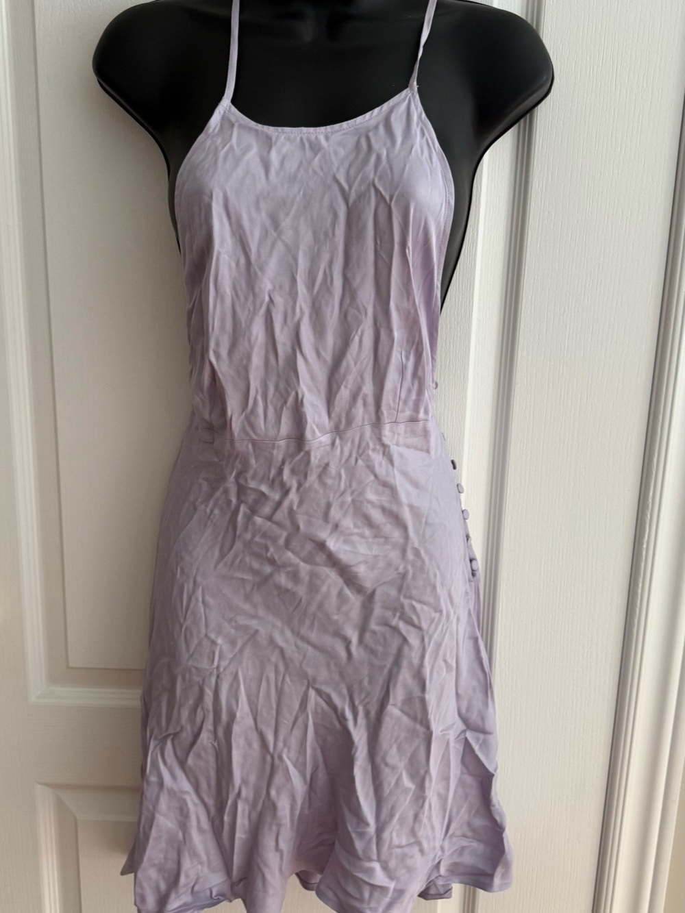 Zara Lavender Backless Slip Dress with Button Detail